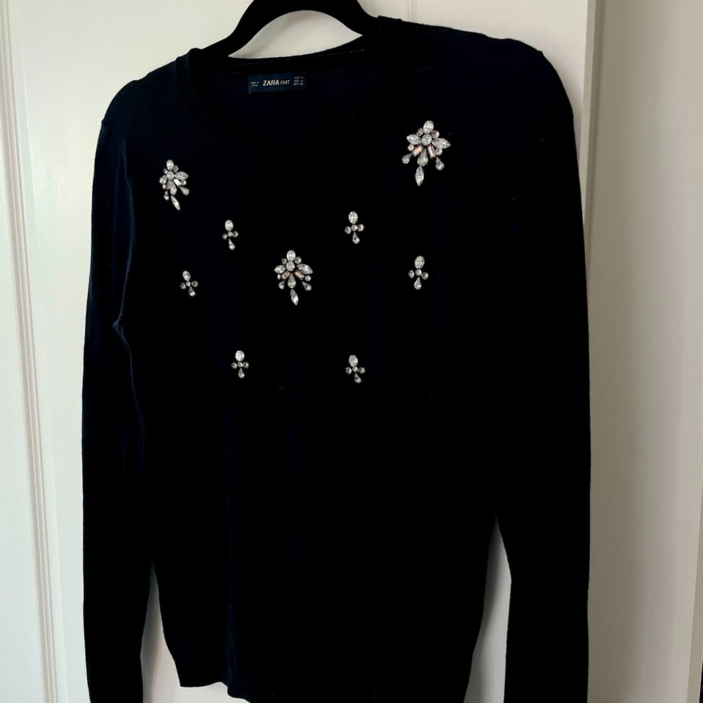Zara knit embellish sweater